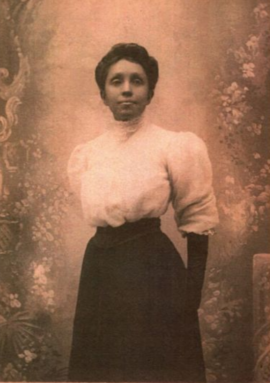 Vintage photo of a woman with a dignified and solemn pose